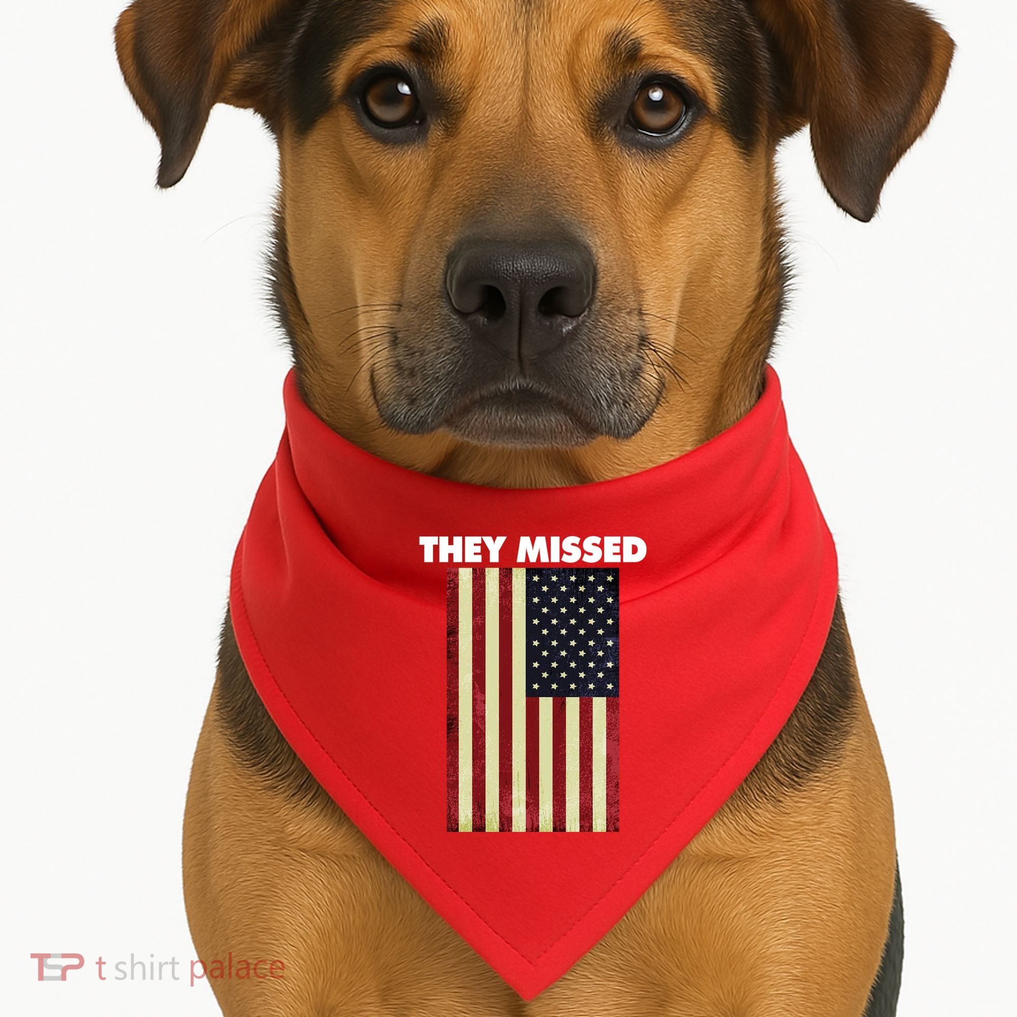 They Missed Trump Rally Shooting Gun Shot USA-Made Doggie Bandana