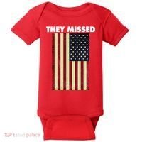 They Missed Trump Rally Shooting Gun Shot Baby Bodysuit thumb 0