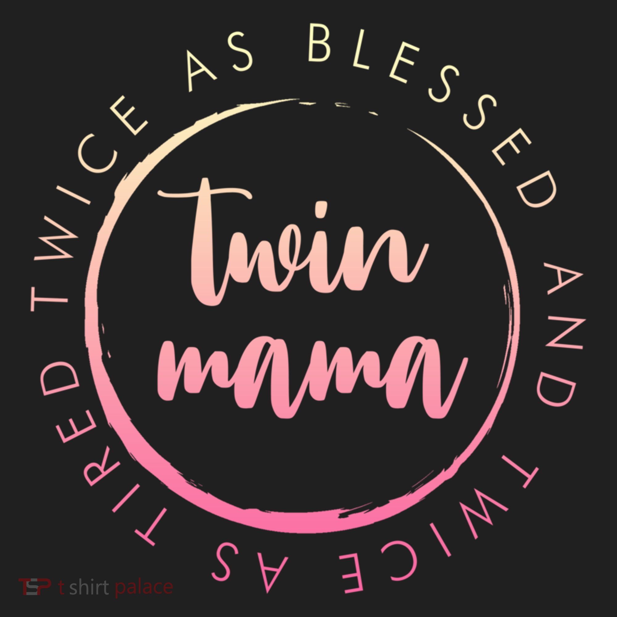 Twin Mama Twice As Blessed And Twice As Tired Funny Twin Mom Gift Beanie