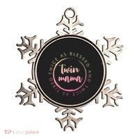 Twin Mama Twice As Blessed And Twice As Tired Funny Twin Mom Gift Ornament thumb 0