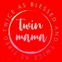 Twin Mama Twice As Blessed And Twice As Tired Funny Twin Mom Gift Santa Hat thumb 1