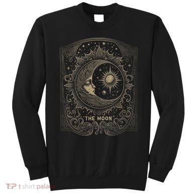 The Moon Tarot Card Goth Emo Occult Graphic Sweatshirt