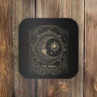 The Moon Tarot Card Goth Emo Occult Graphic Coaster thumb 0