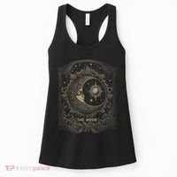 The Moon Tarot Card Goth Emo Occult Graphic Women's Tank Top thumb 0