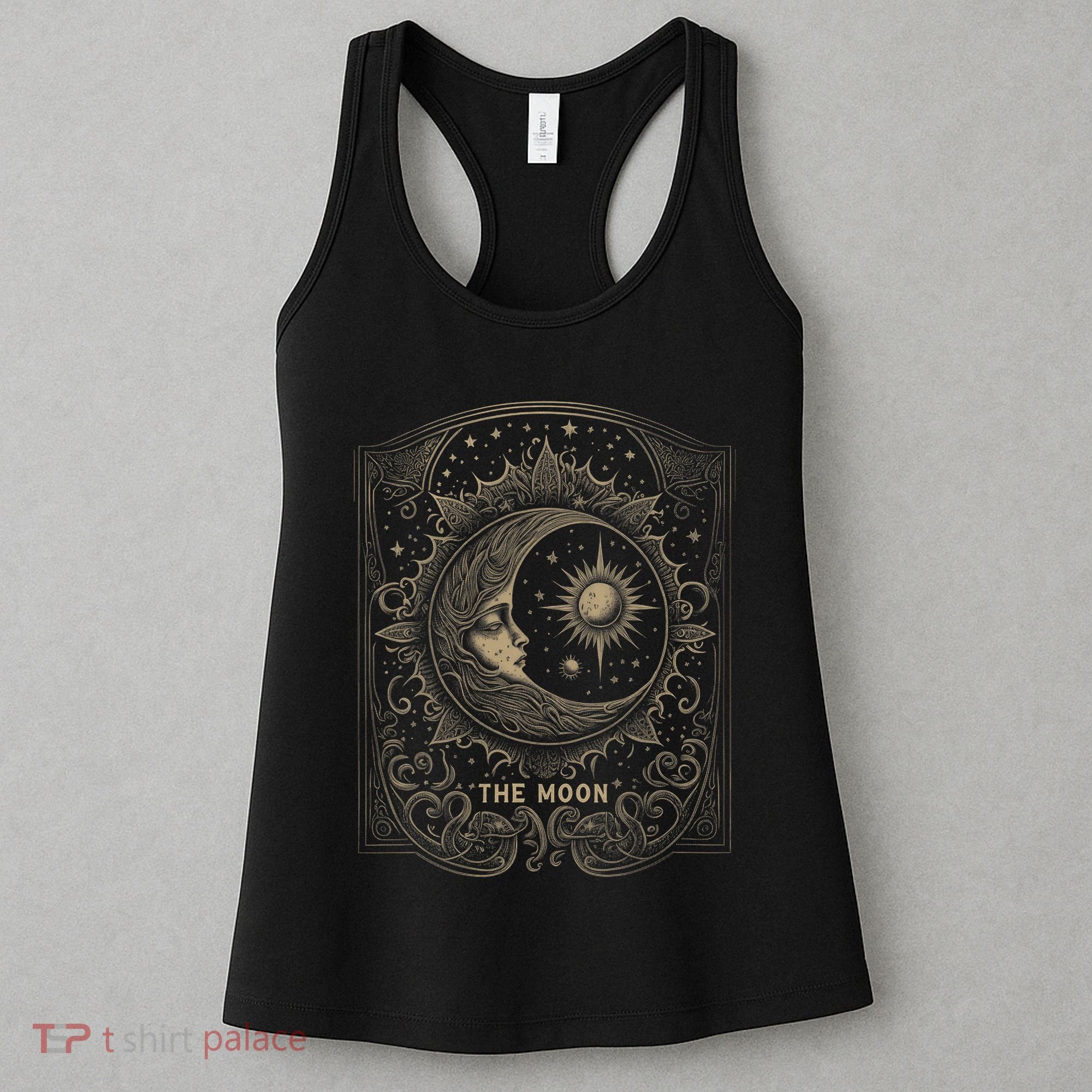 The Moon Tarot Card Goth Emo Occult Graphic Women's Tank Top