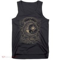 The Moon Tarot Card Goth Emo Occult Graphic Tank Top thumb 0