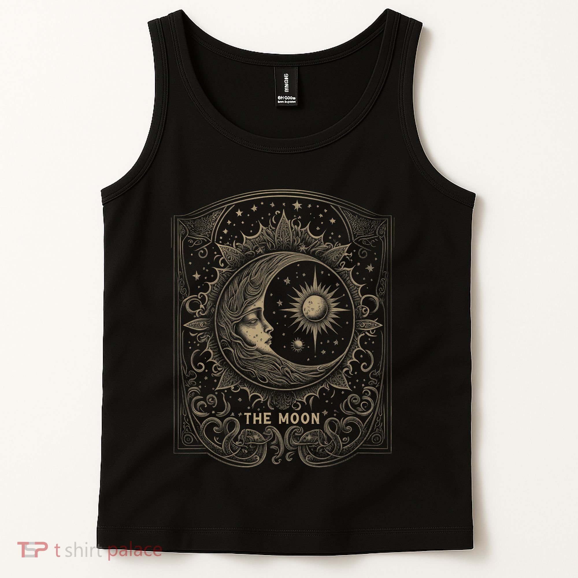 The Moon Tarot Card Goth Emo Occult Graphic Tank Top
