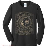 The Moon Tarot Card Goth Emo Occult Graphic Kids Long Sleeve Shirt thumb 0