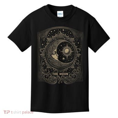 The Moon Tarot Card Goth Emo Occult Graphic Kids T-Shirt