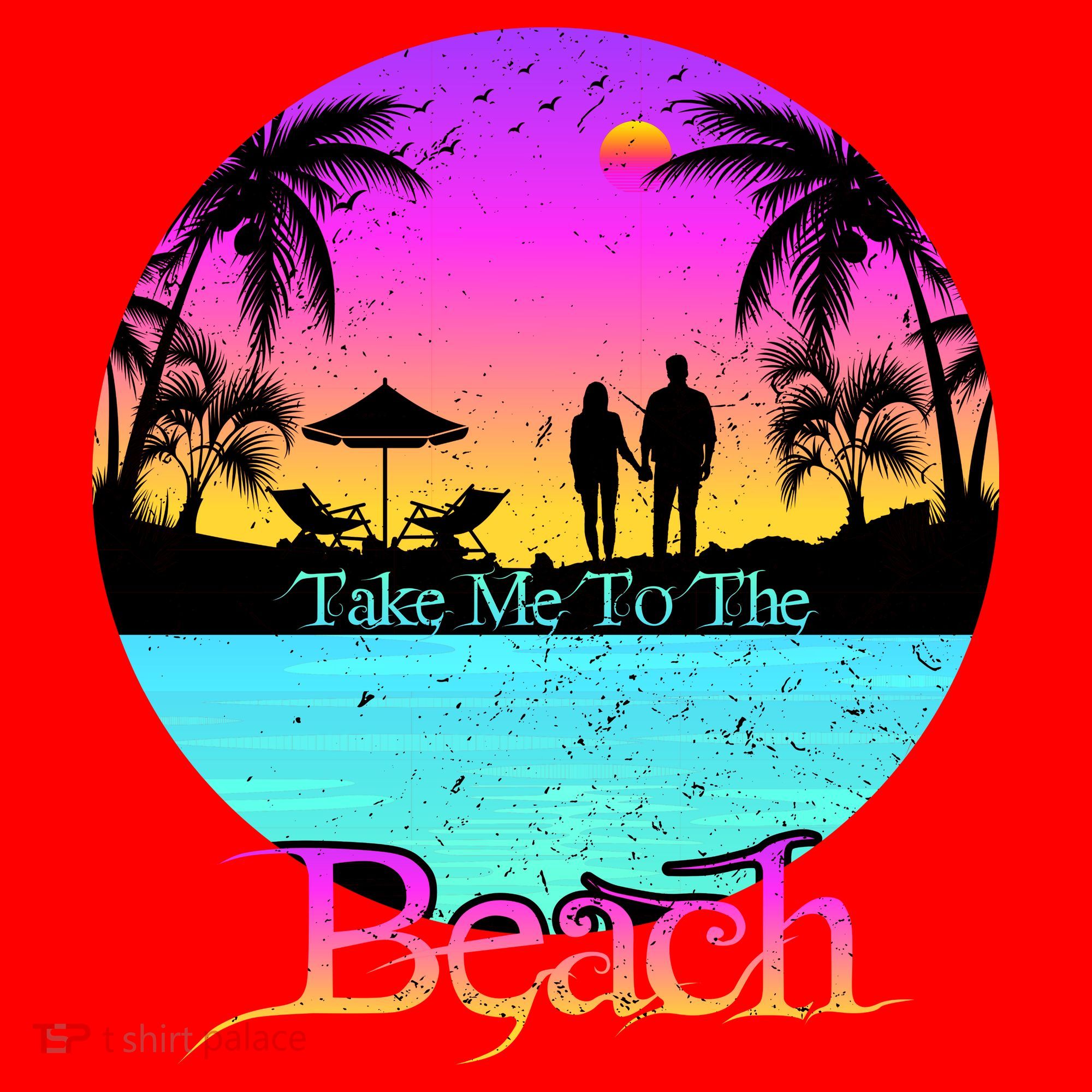 Take Me To The Beach With A Summer Couple Santa Hat
