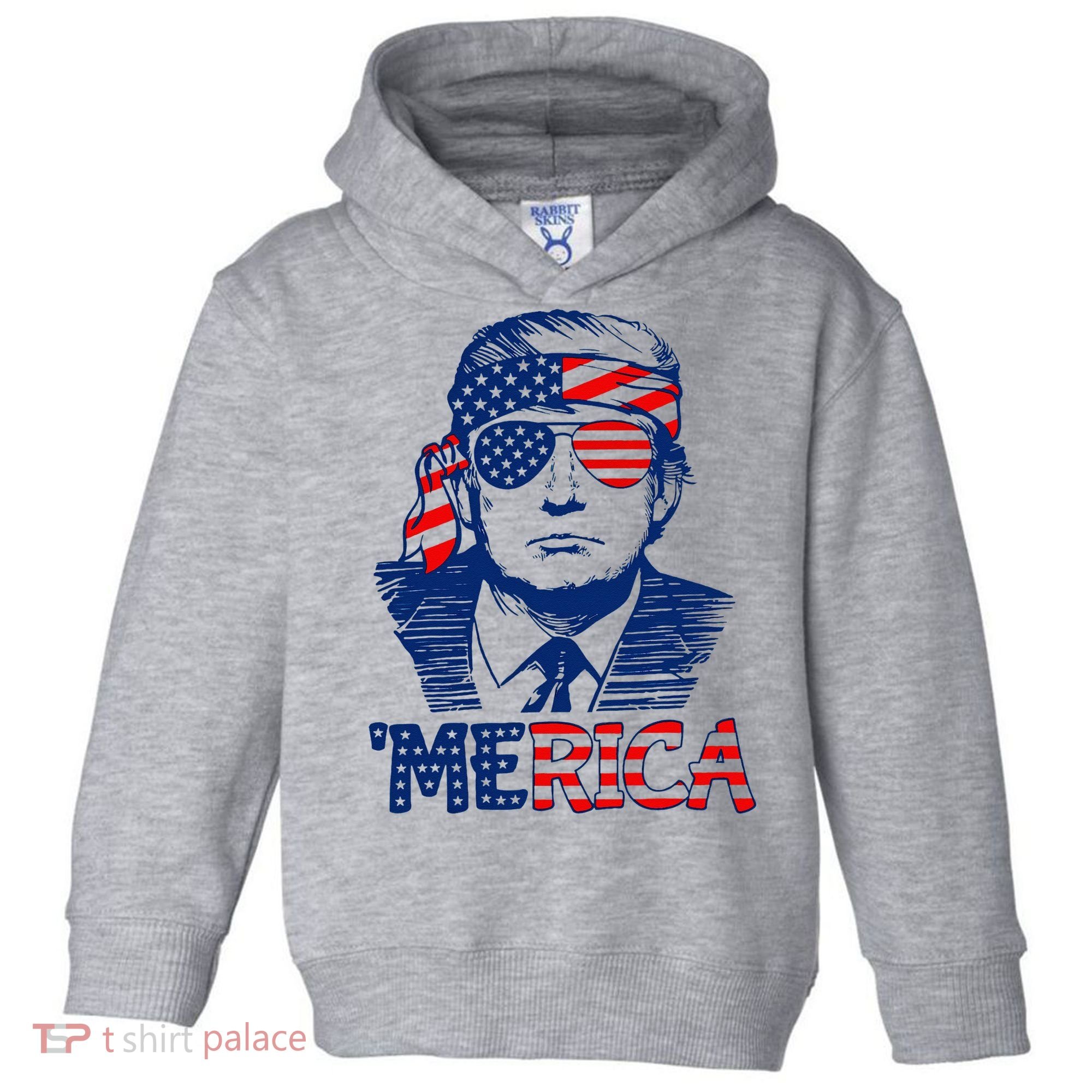 Trump Merica Trump Funny 4th Of July Toddler Hoodie