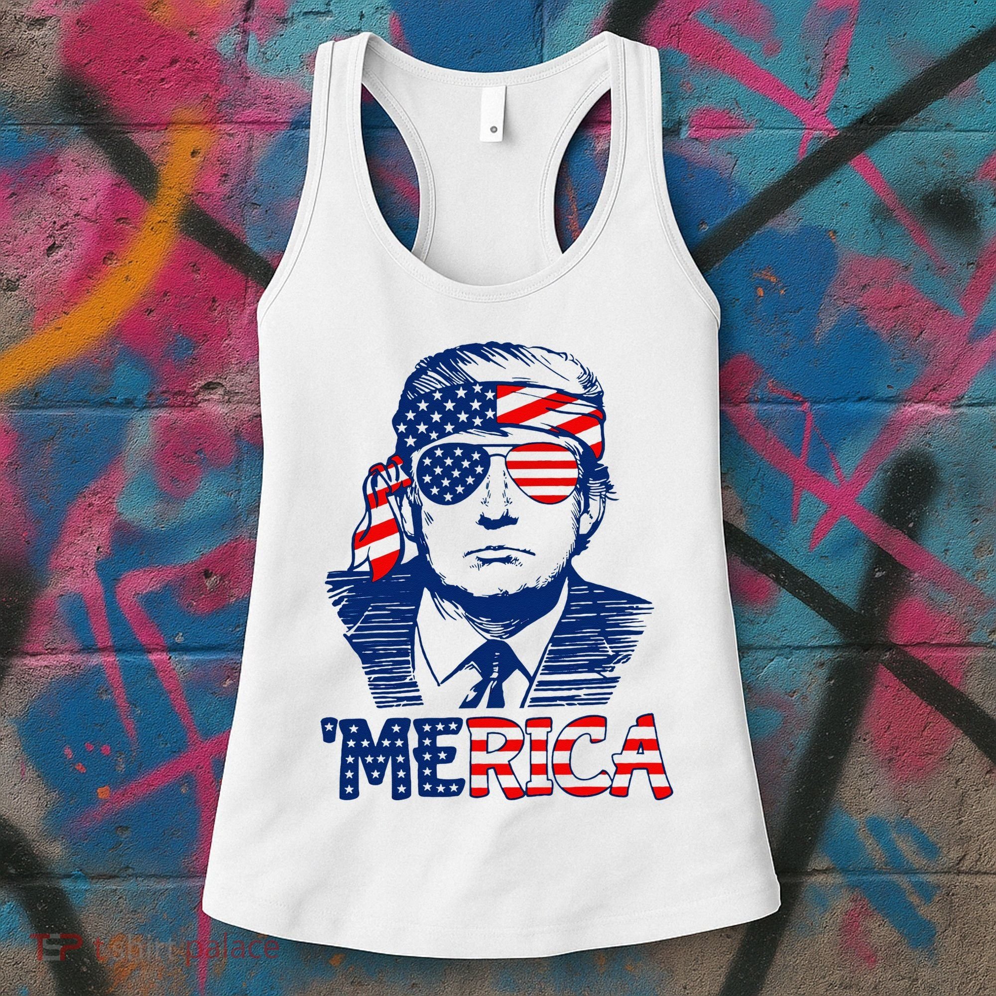 Trump Merica Trump Funny 4th Of July Women's Tank Top