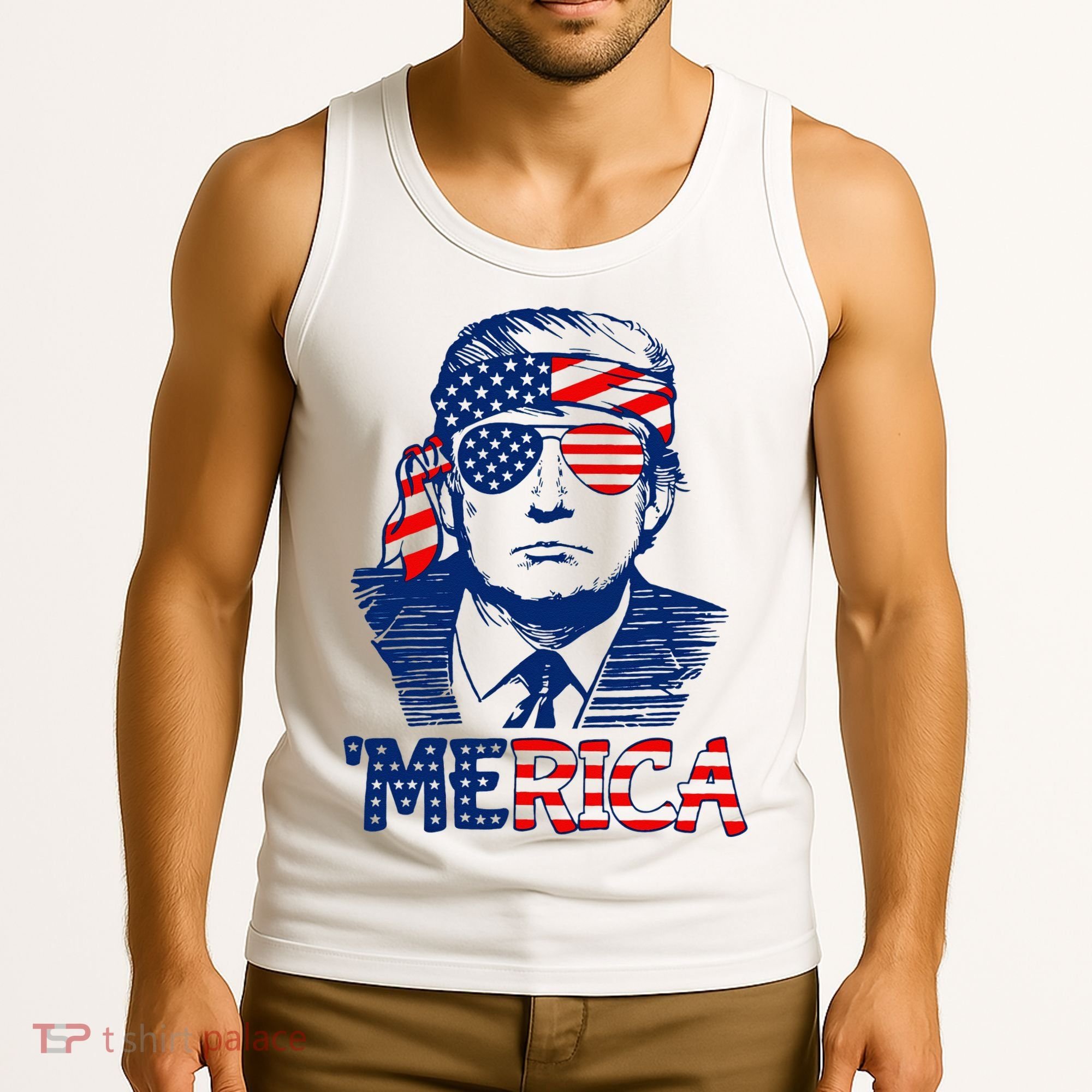 Trump Merica Trump Funny 4th Of July Tank Top