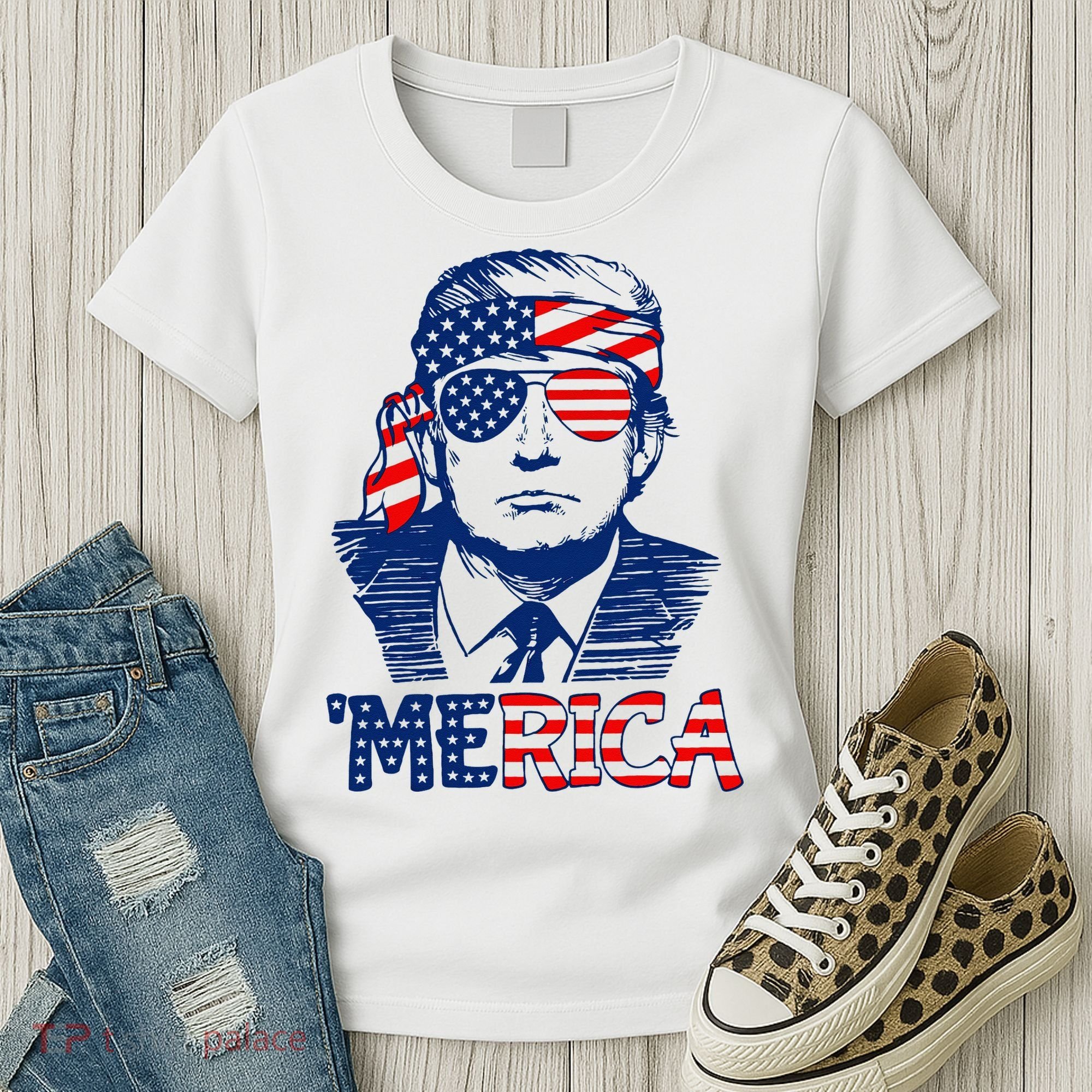 Trump Merica Trump Funny 4th Of July Women's T-Shirt