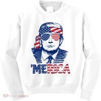 Trump Merica Trump Funny 4th Of July Kids Sweatshirt thumb 0