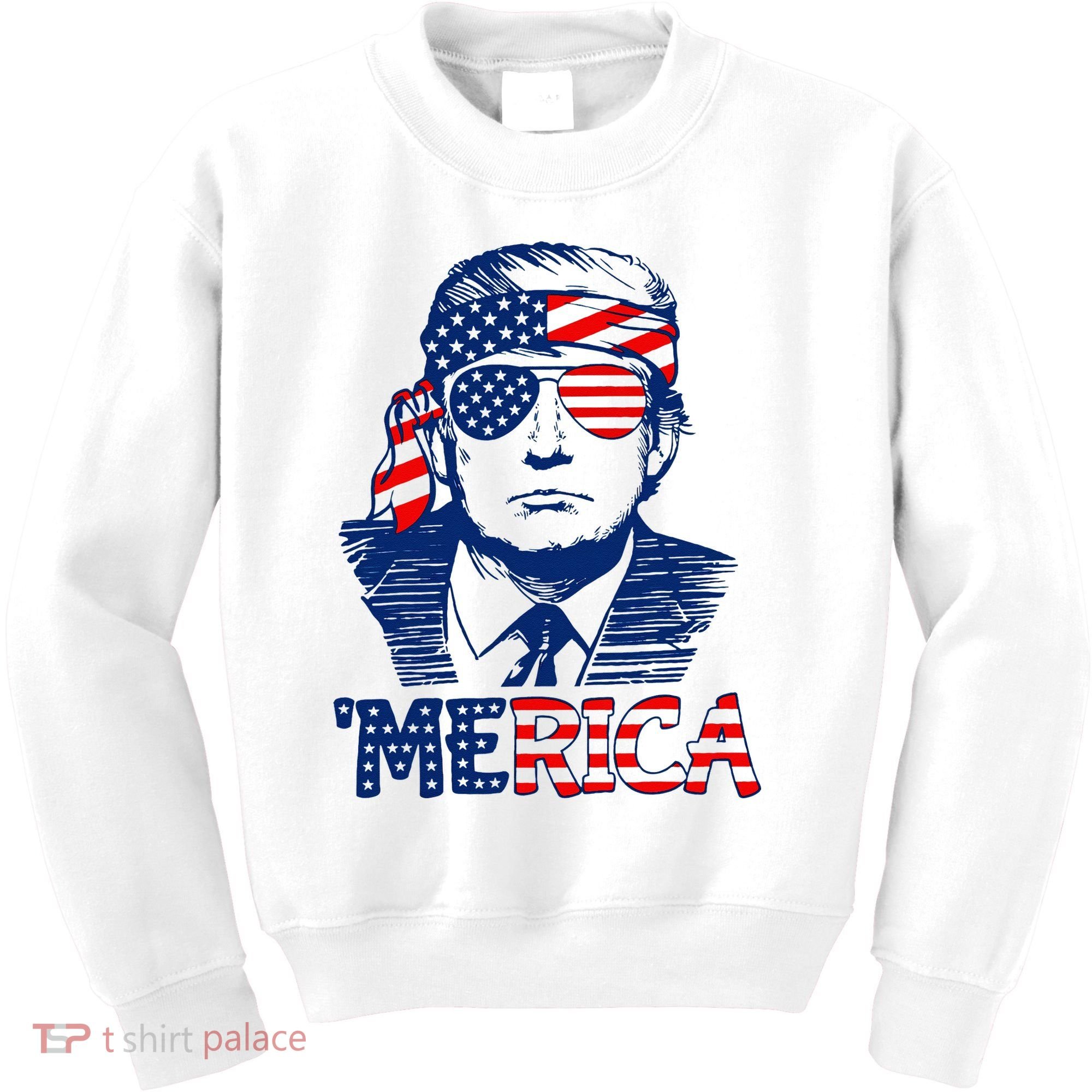 Trump Merica Trump Funny 4th Of July Kids Sweatshirt