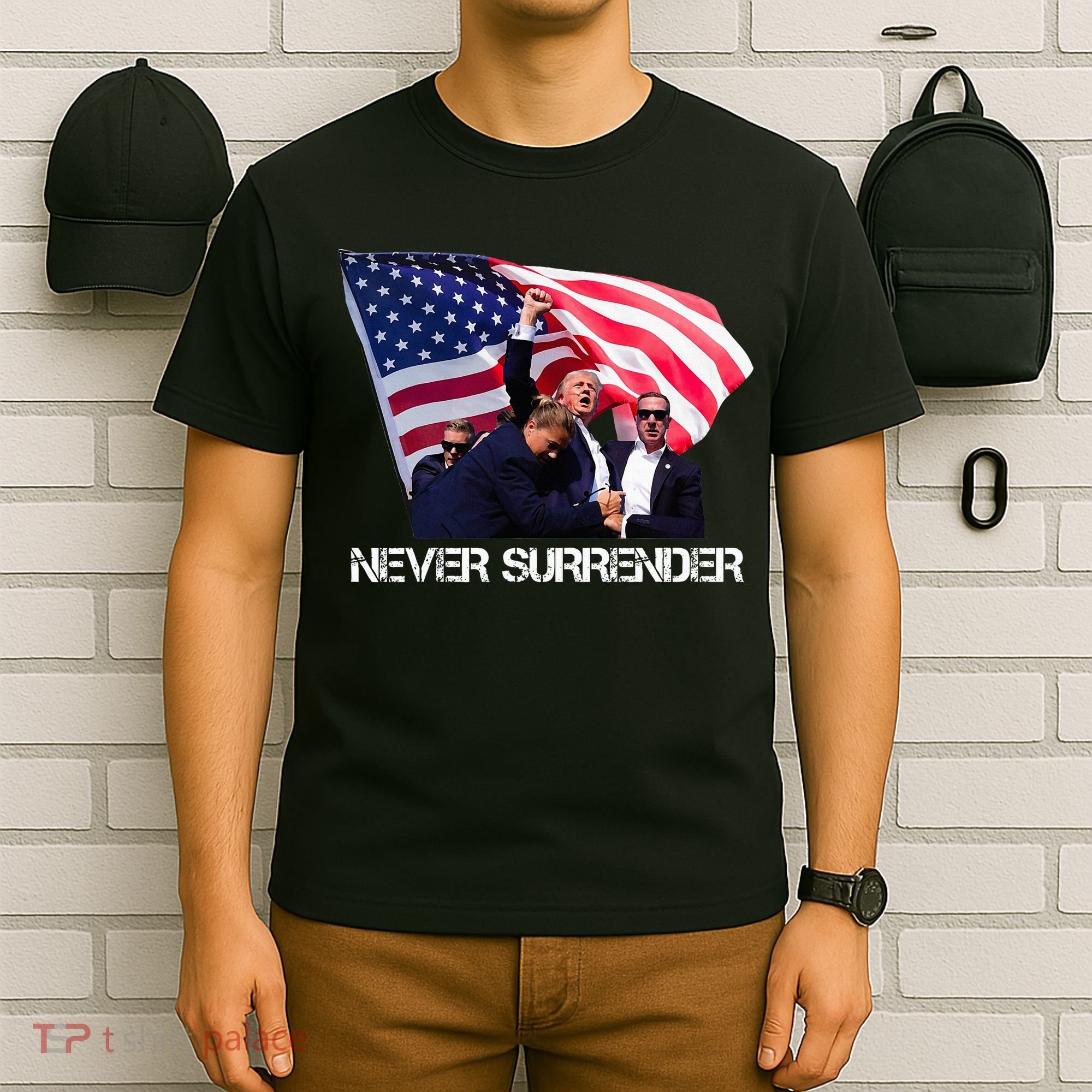Trump Merica Trump American Flag T-Shirt