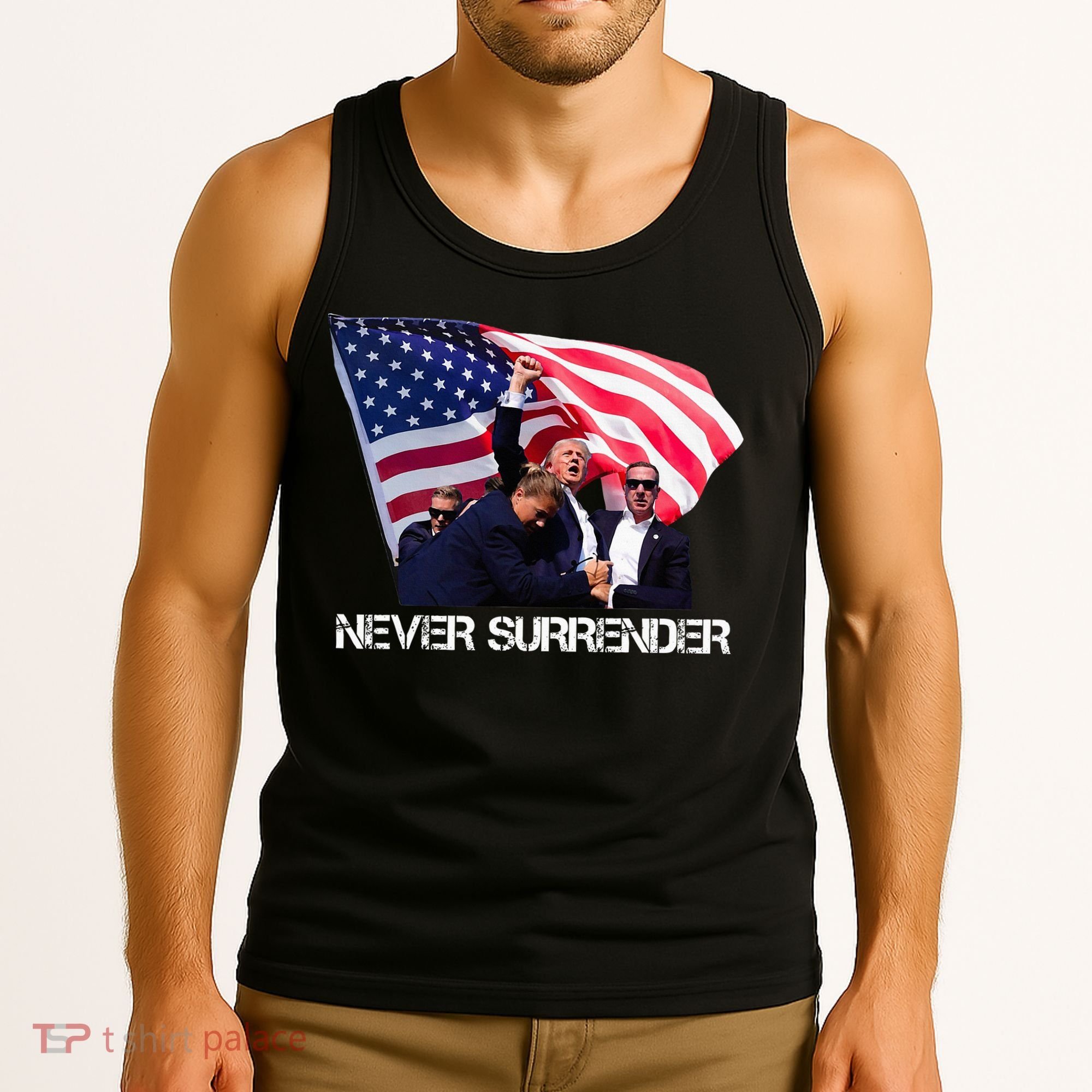Trump Merica Trump American Flag Tank Top