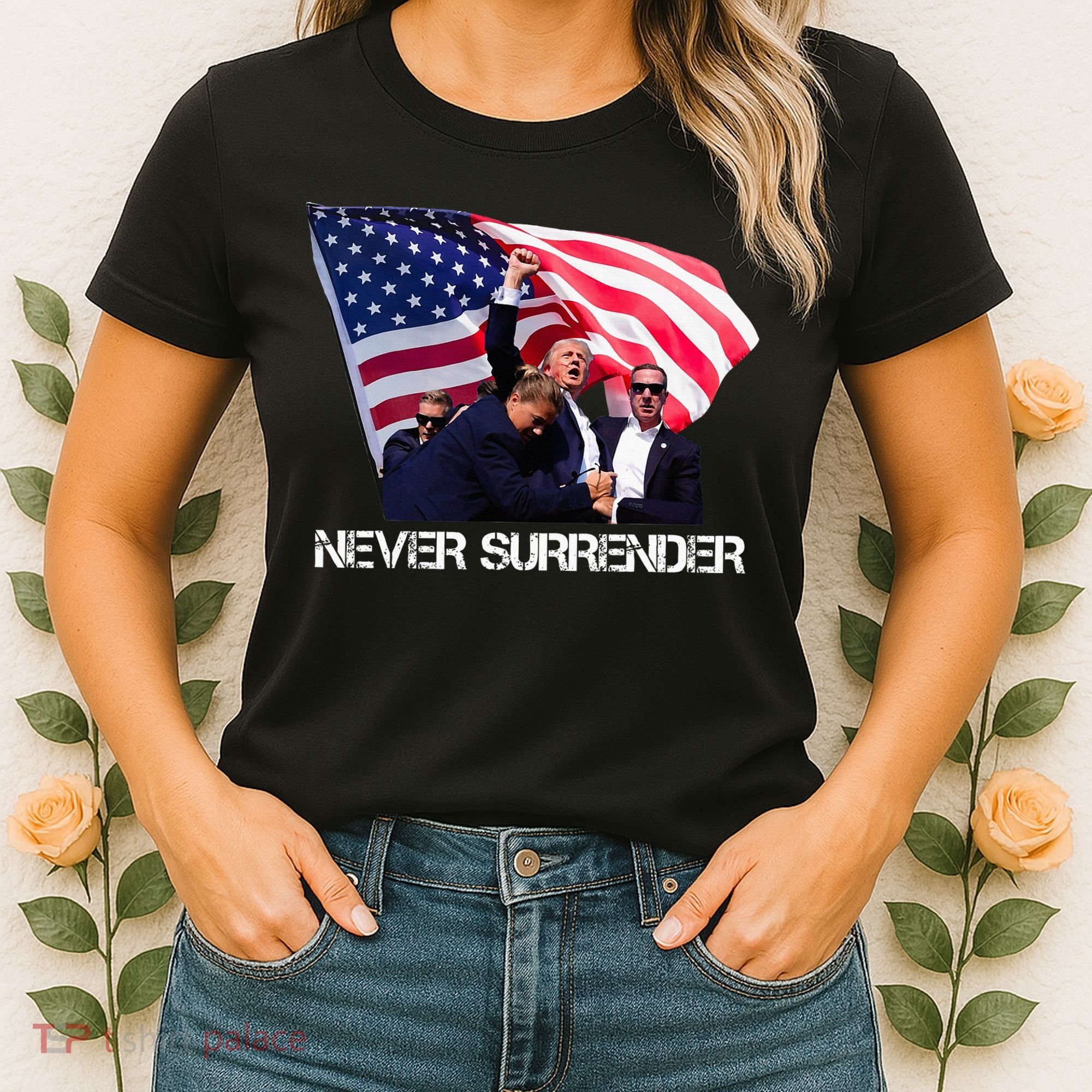 Trump Merica Trump American Flag Women's T-Shirt