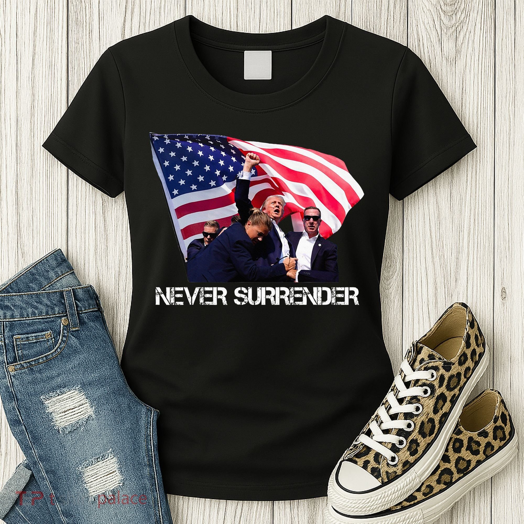 Trump Merica Trump American Flag Women's T-Shirt