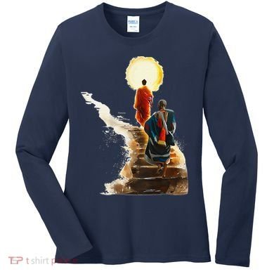 Thich Minh Tue On Back Monks Vietnamese Women's Long Sleeve Shirt