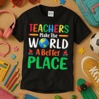 Teachers Make The World A Better Place Kids T-Shirt thumb 3