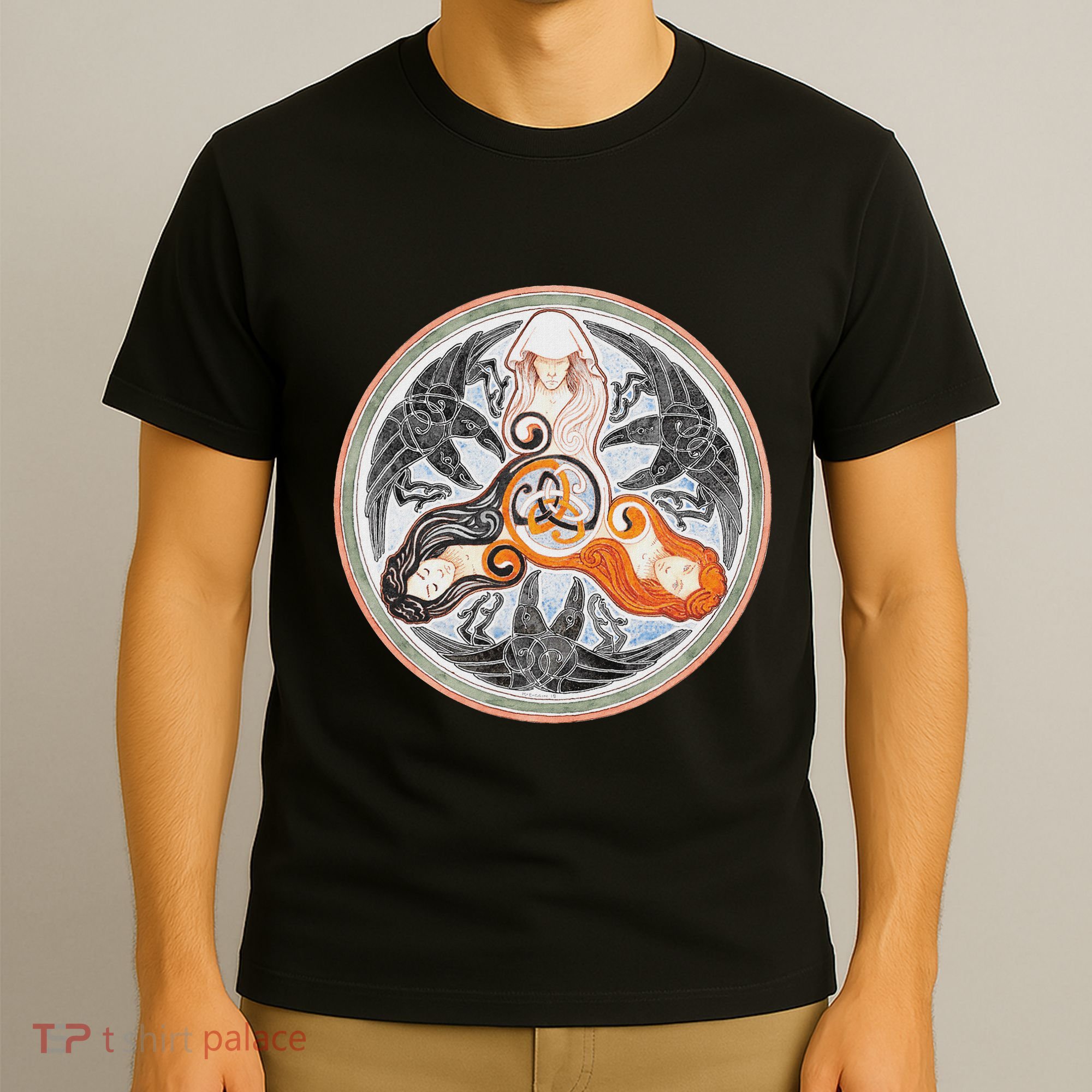 The Morrigan Triple Goddess Tarot Card Gothic Pagan Witch T-Shirt