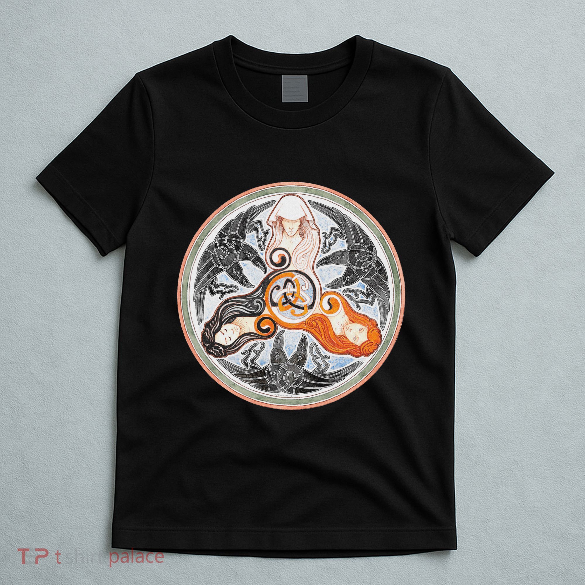 The Morrigan Triple Goddess Tarot Card Gothic Pagan Witch T-Shirt