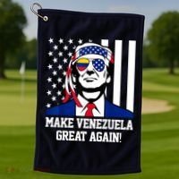 Trump Make Venezuela Great Again Flag Golf Towel thumb 1