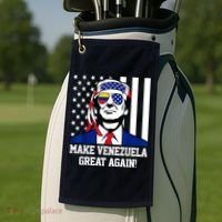 Trump Make Venezuela Great Again Flag Golf Towel thumb 2