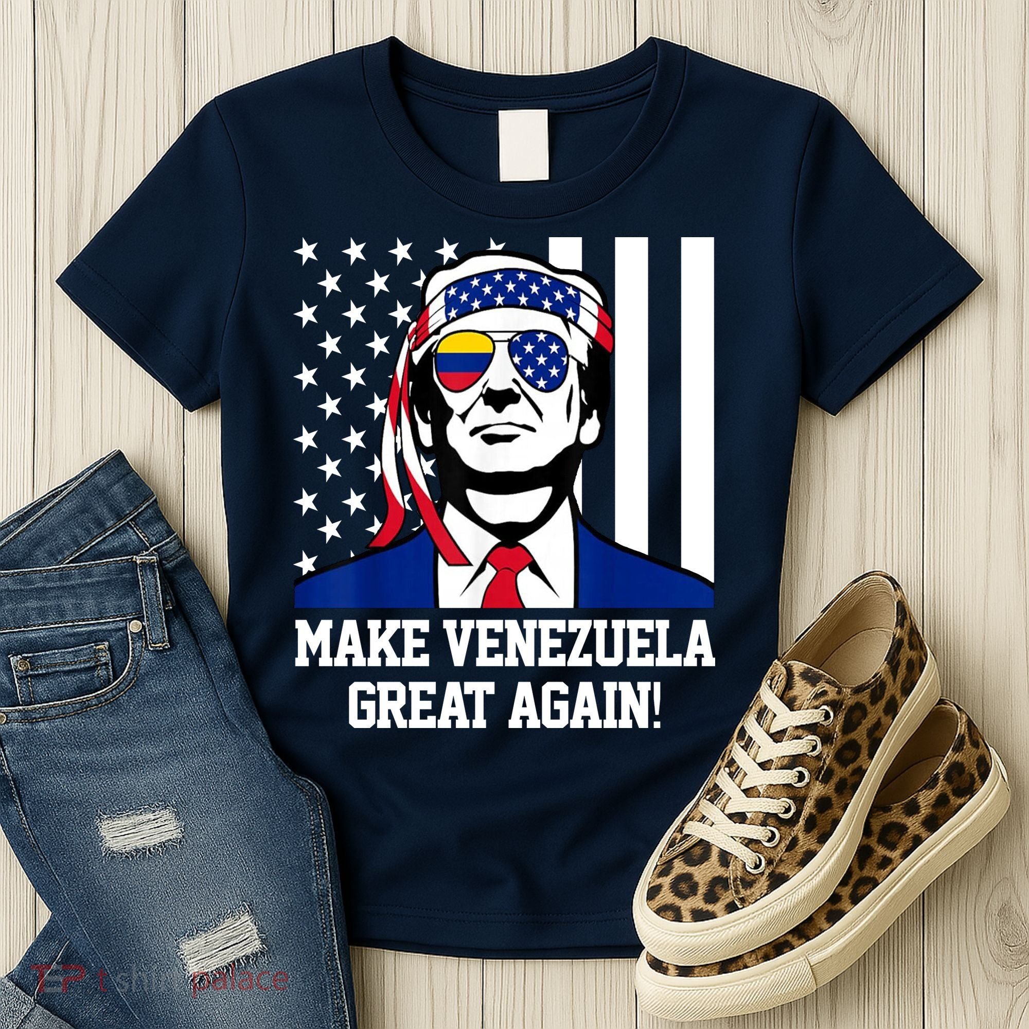 Trump Make Venezuela Great Again Flag Women's T-Shirt