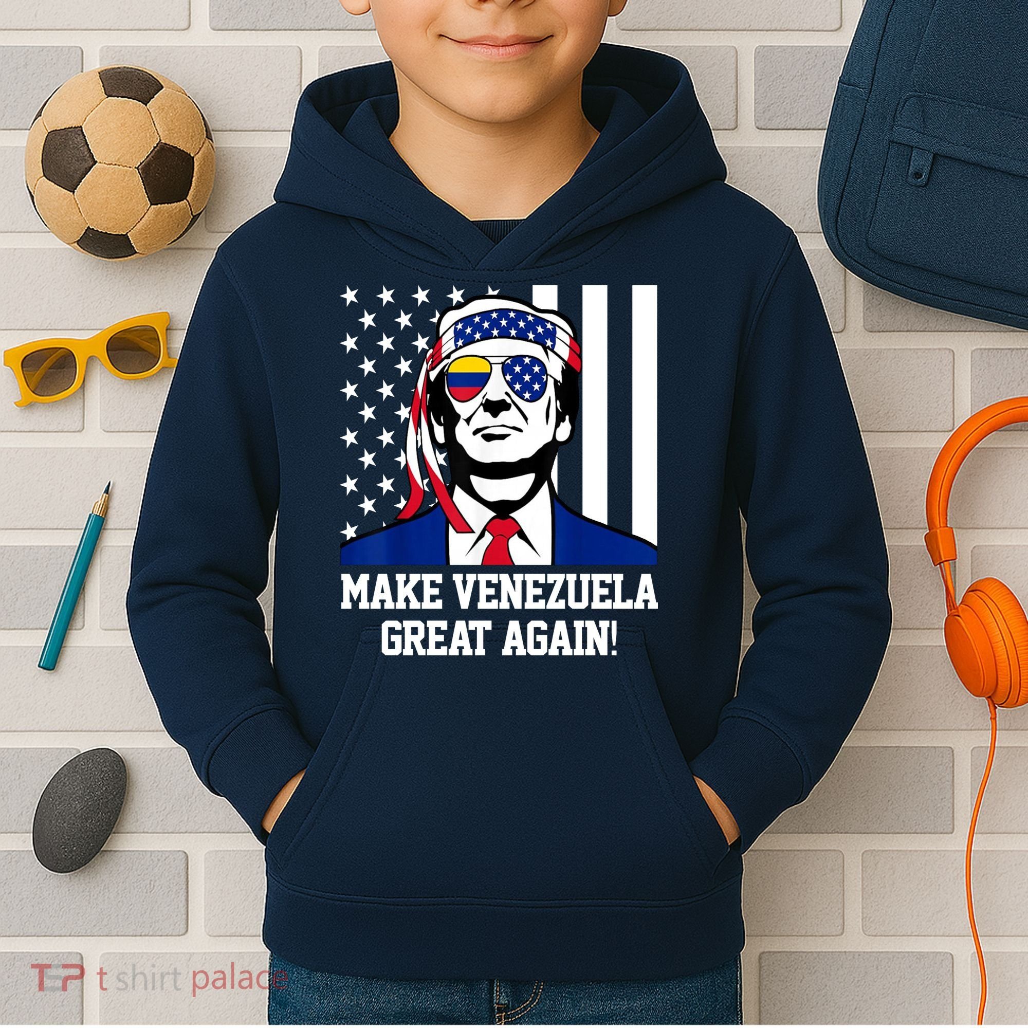 Trump Make Venezuela Great Again Flag Kids Hoodie