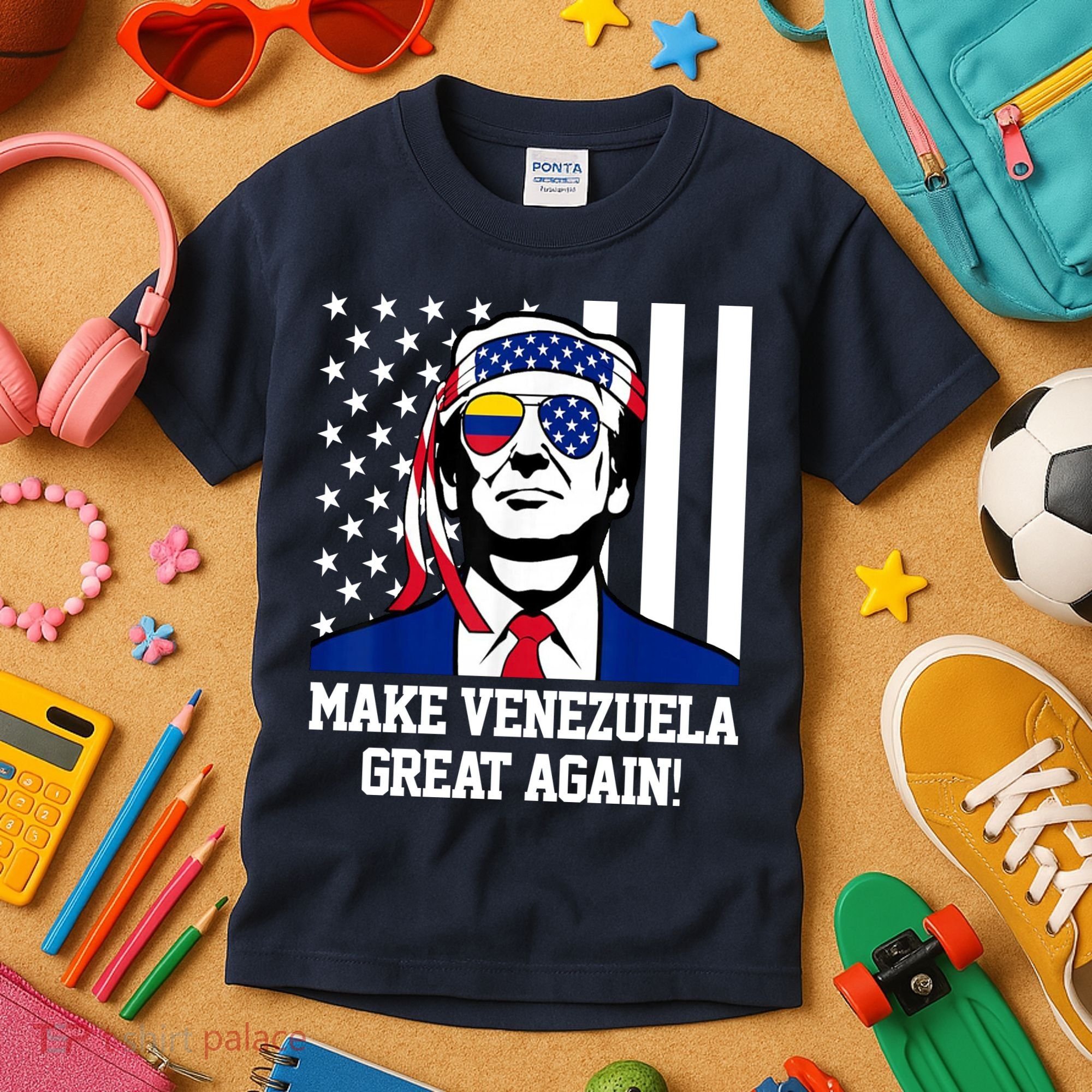 Trump Make Venezuela Great Again Flag Kids T-Shirt