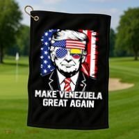 Trump Make Venezuela Great Again Flag Golf Towel thumb 1