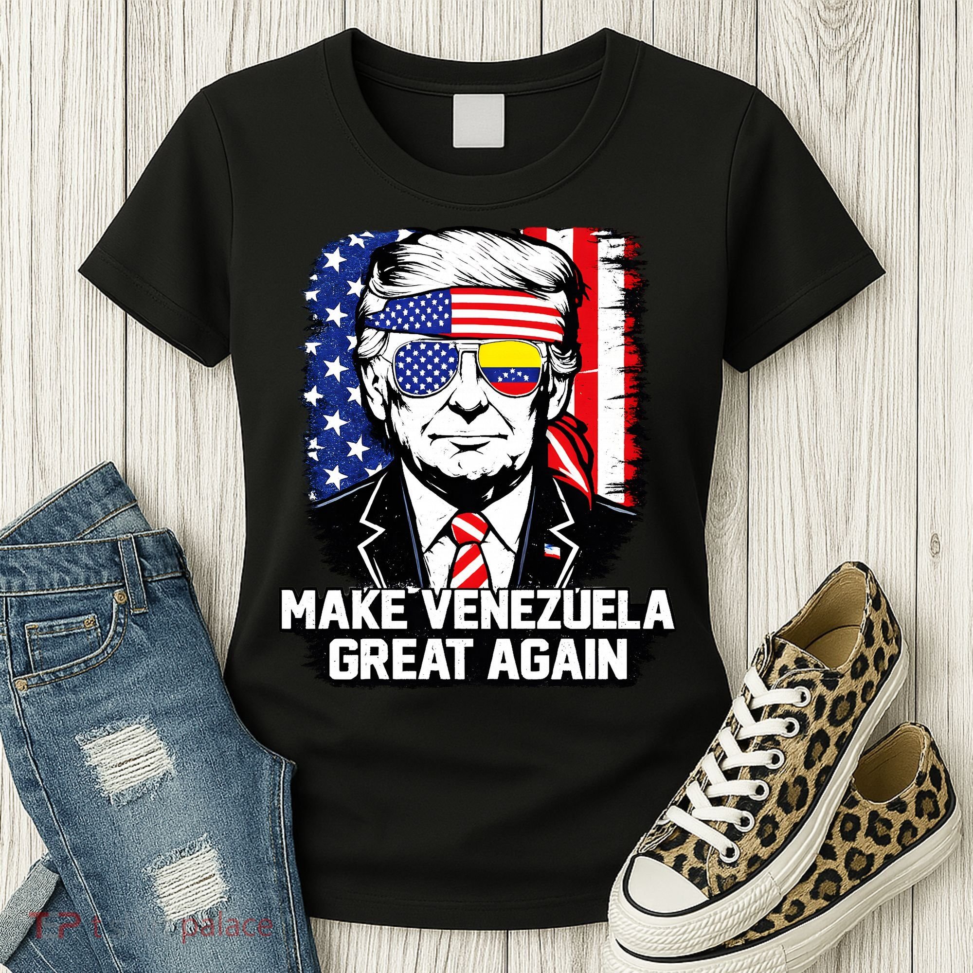 Trump Make Venezuela Great Again Flag Women's T-Shirt