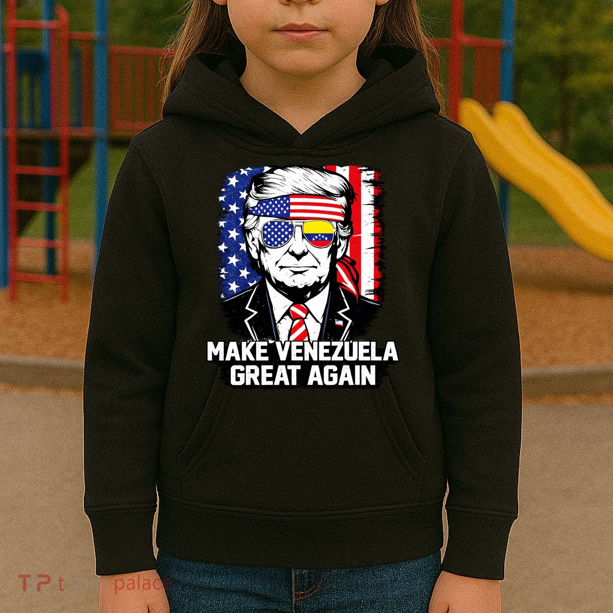 Trump Make Venezuela Great Again Flag Kids Hoodie