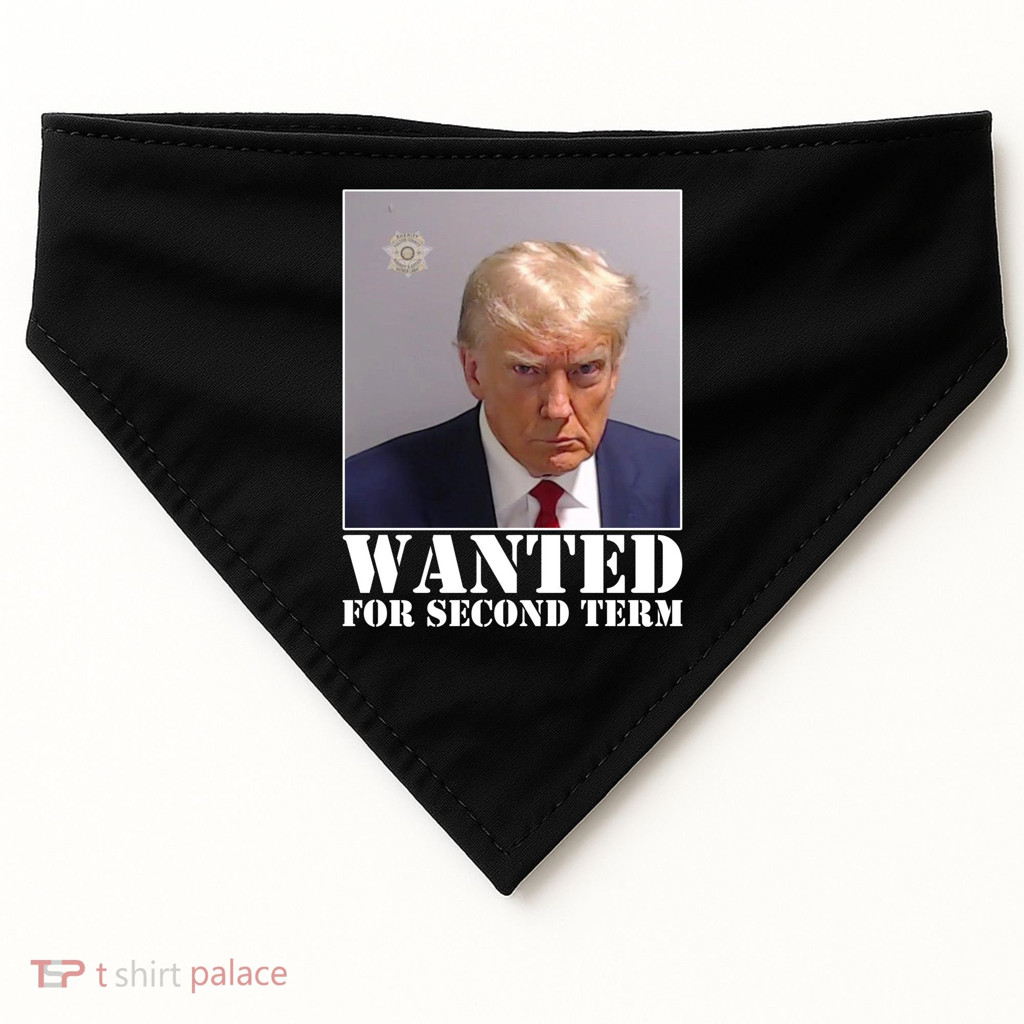 Trump Mugshot Wanted For Second Term USA-Made Doggie Bandana