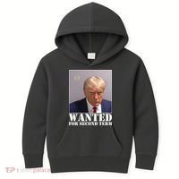 Trump Mugshot Wanted For Second Term Kids Hoodie thumb 0