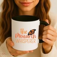 The Monarch Whisperer Cute Entomology Butterfly Coffee Mug thumb 3