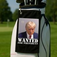 Trump Mugshot Wanted For President Golf Towel thumb 2