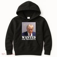 Trump Mugshot Wanted For President Kids Hoodie thumb 0