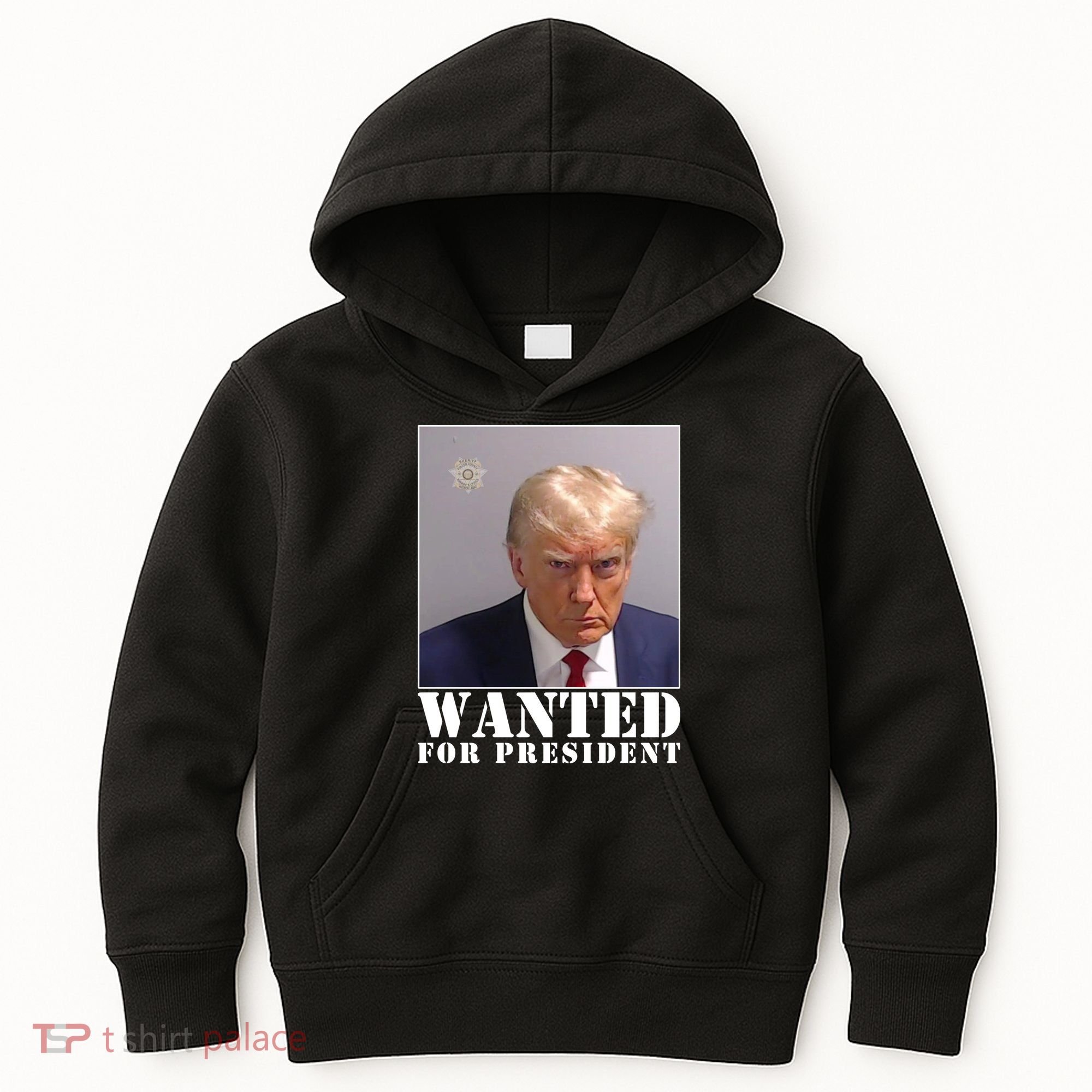 Trump Mugshot Wanted For President Kids Hoodie