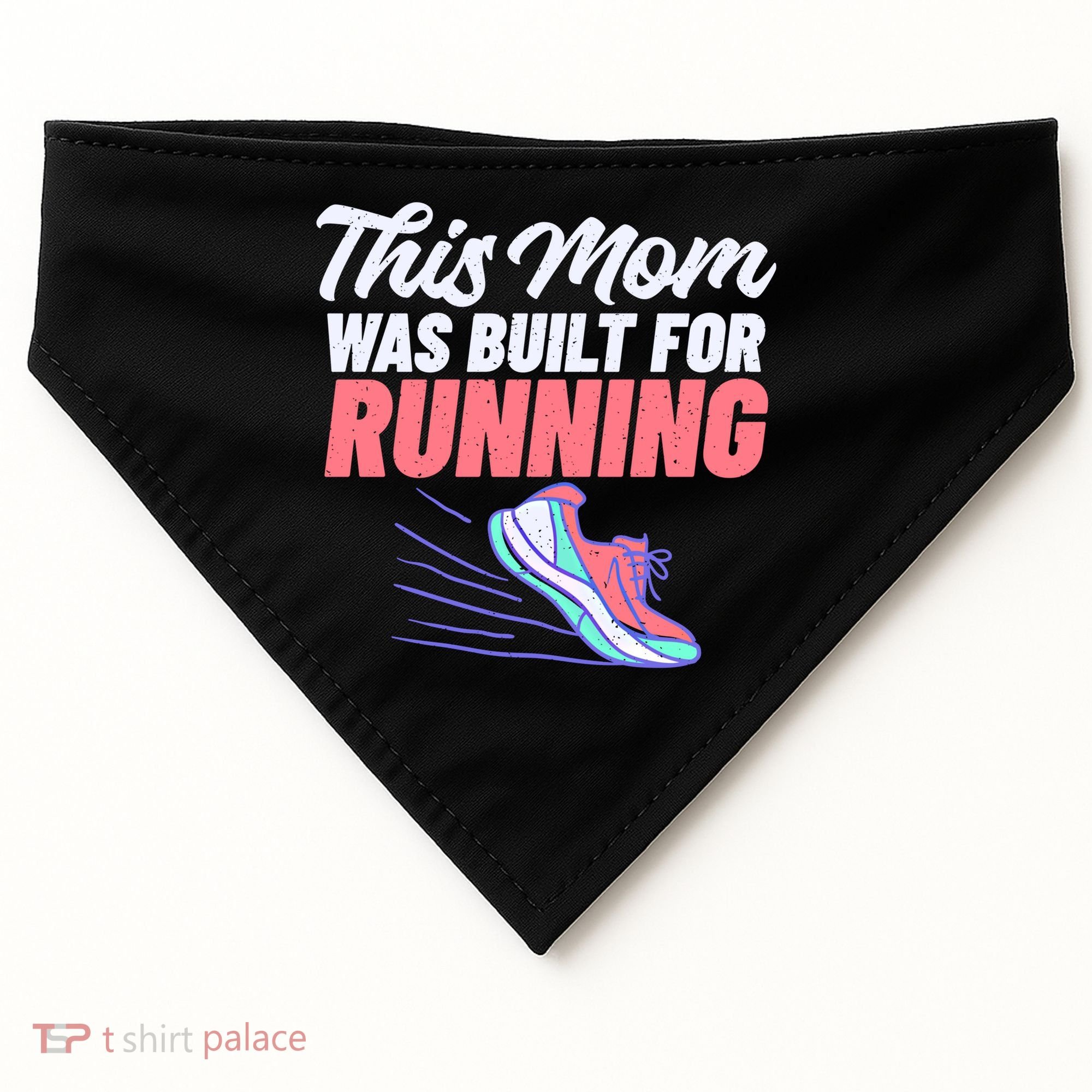 This Mom Was Built For Running Mother Marathon Runner Gift USA-Made Doggie Bandana