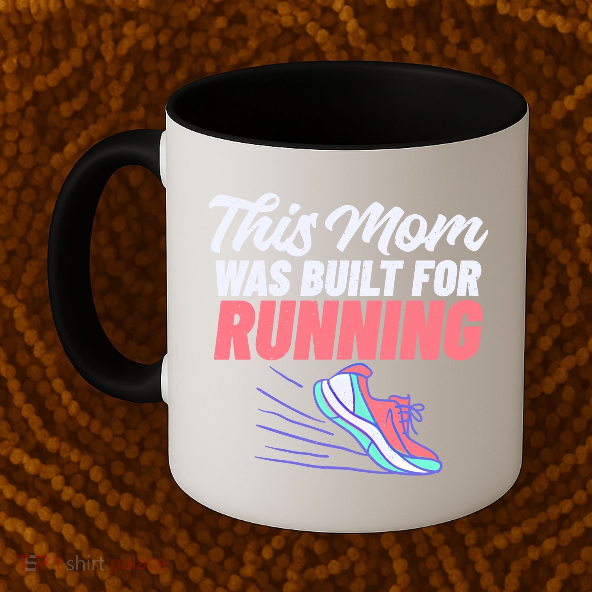 This Mom Was Built For Running Mother Marathon Runner Gift Coffee Mug