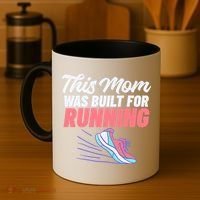 This Mom Was Built For Running Mother Marathon Runner Gift Coffee Mug thumb 4