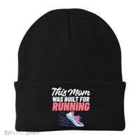 This Mom Was Built For Running Mother Marathon Runner Gift Beanie thumb 0