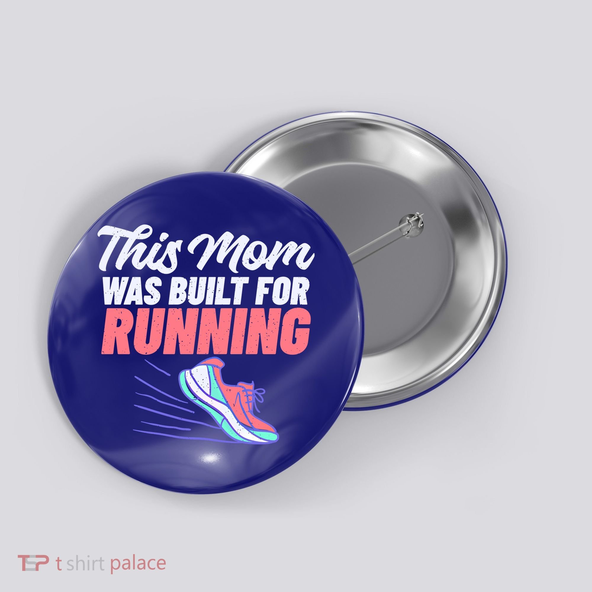 This Mom Was Built For Running Mother Marathon Runner Gift Button