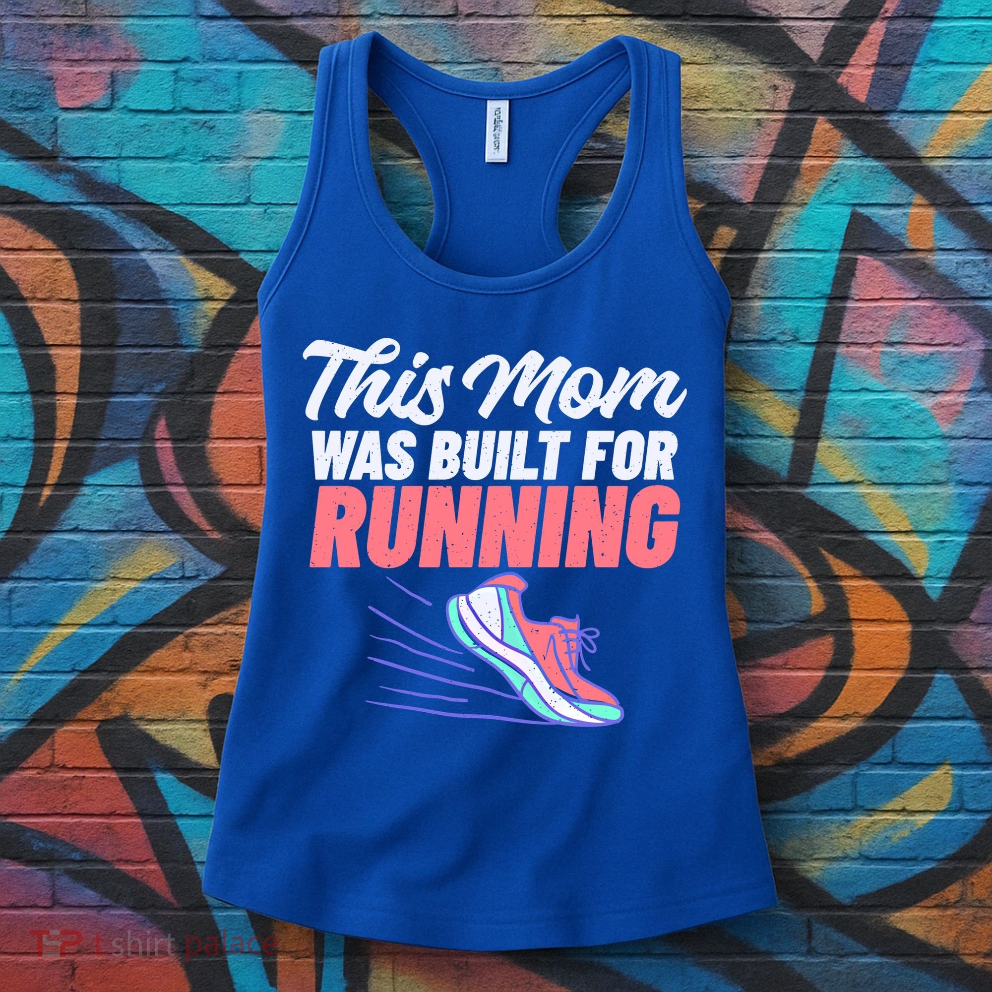 This Mom Was Built For Running Mother Marathon Runner Gift Women's Tank Top