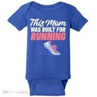 This Mom Was Built For Running Mother Marathon Runner Gift Baby Bodysuit thumb 0