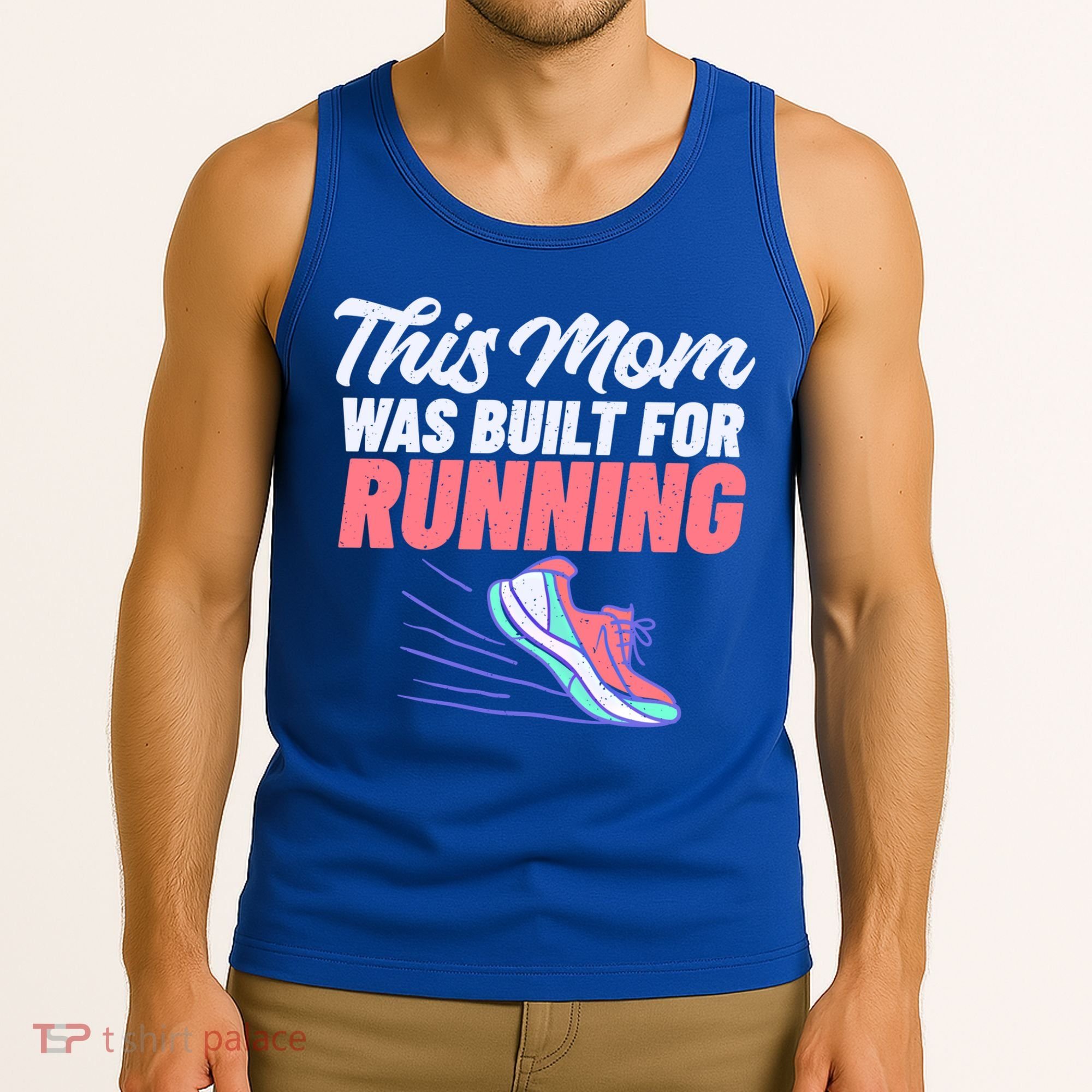 This Mom Was Built For Running Mother Marathon Runner Gift Tank Top